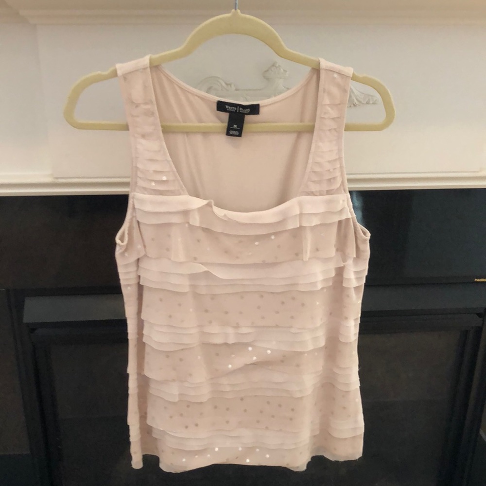 WHBM sleeveless ruffle top